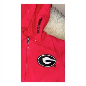 Toddler UGA zip up Hoodie size 0-3 months Newborn